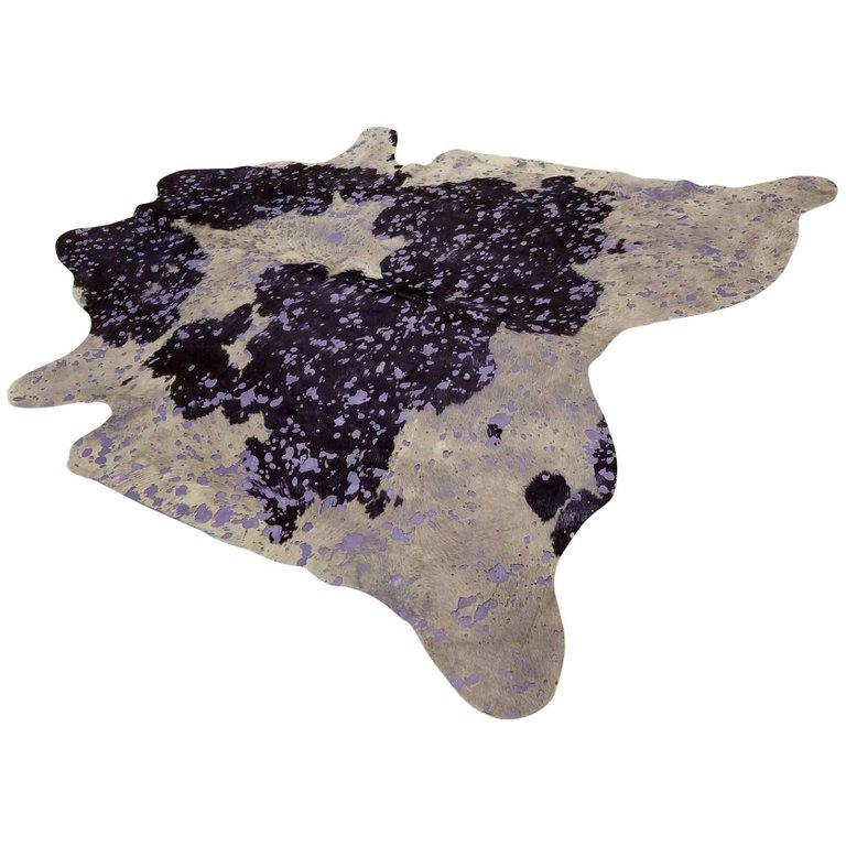 purple cowhide rug
