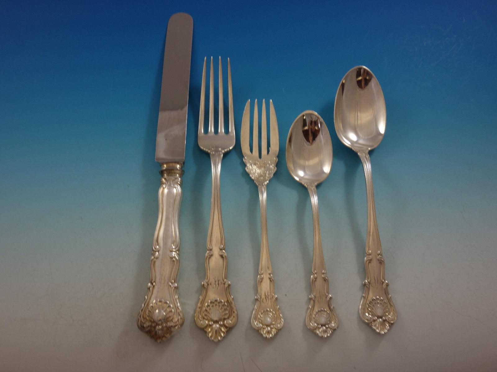 New Queens by Durgin Sterling Silver Flatware Set Service 100 Pieces 