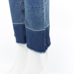 new RACHEL COMEY blue indigo denim conttrast frayed hem straight leg jeans US4