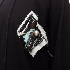 new RAF SIMONS 2020 Support Labs  pearl pin brooch patchwork oversized hoodie