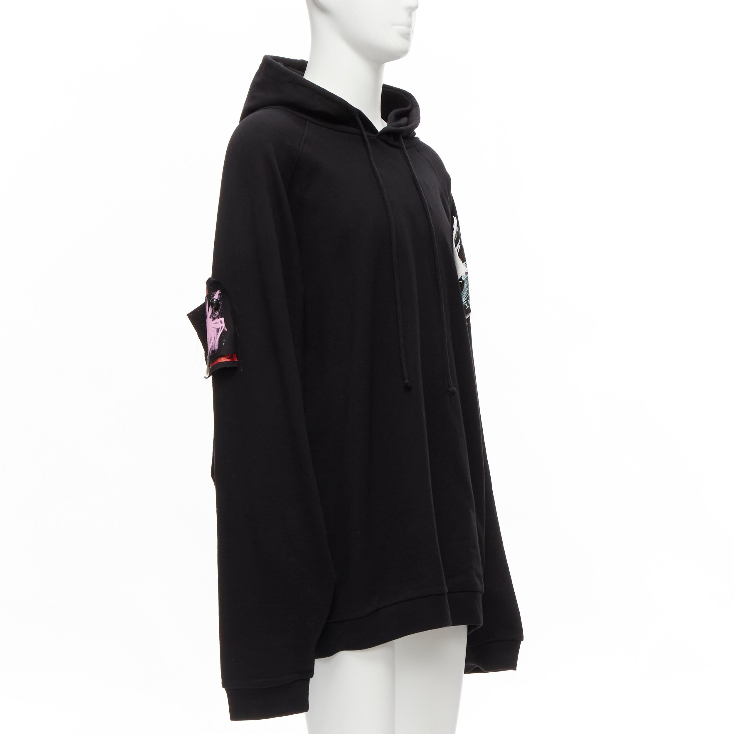 new RAF SIMONS 2020 Support Labs  pearl pin brooch patchwork oversized hoodie  In Good Condition In Hong Kong, NT