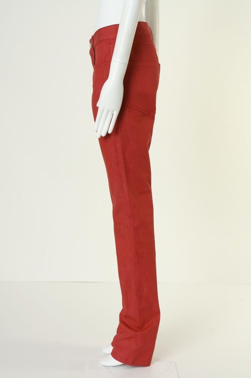 Red new RAF SIMONS Runway SS15 red RS brand patch straight denim jeans pants 31