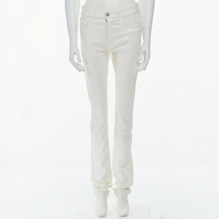 new RAF SIMONS Runway SS15 white RS brand patch straight denim jeans pants  30" at 1stDibs