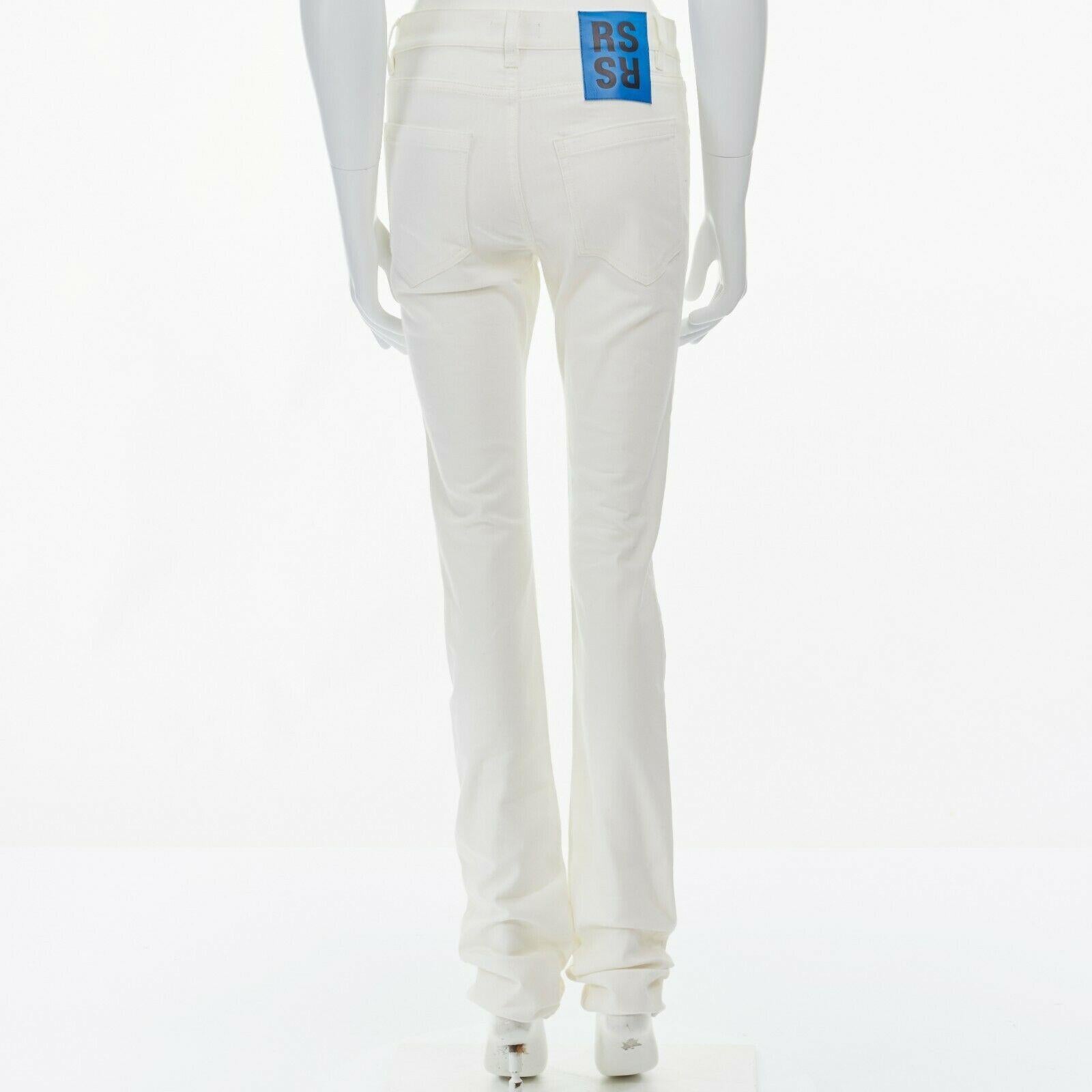 new RAF SIMONS Runway SS15 white RS brand patch straight denim jeans pants 30