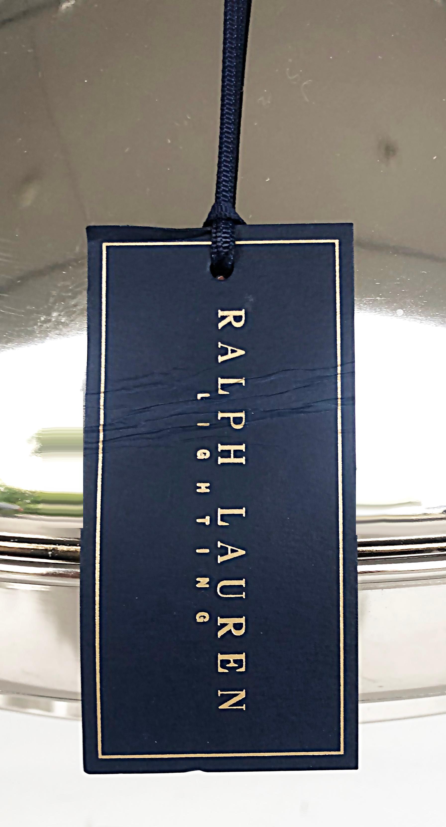 Polished New Ralph Lauren Nickel Montauk Pendant Light Fixture with Canopy For Sale