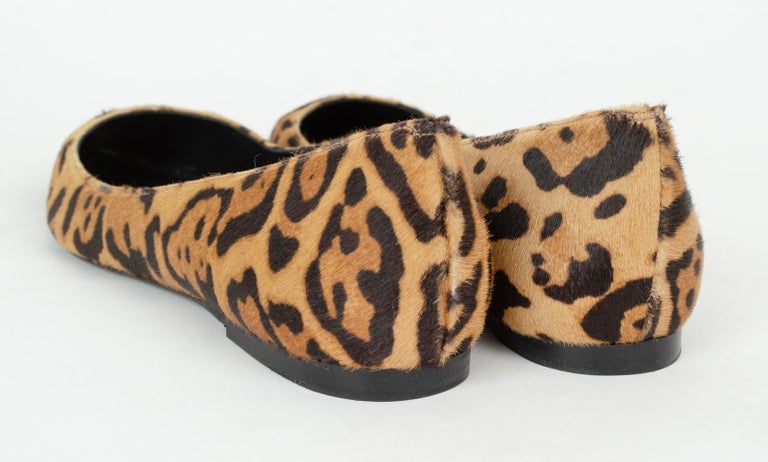 New Ralph Lauren Purple Label Rina Leopard Calf Hair Ballet  display picture 1