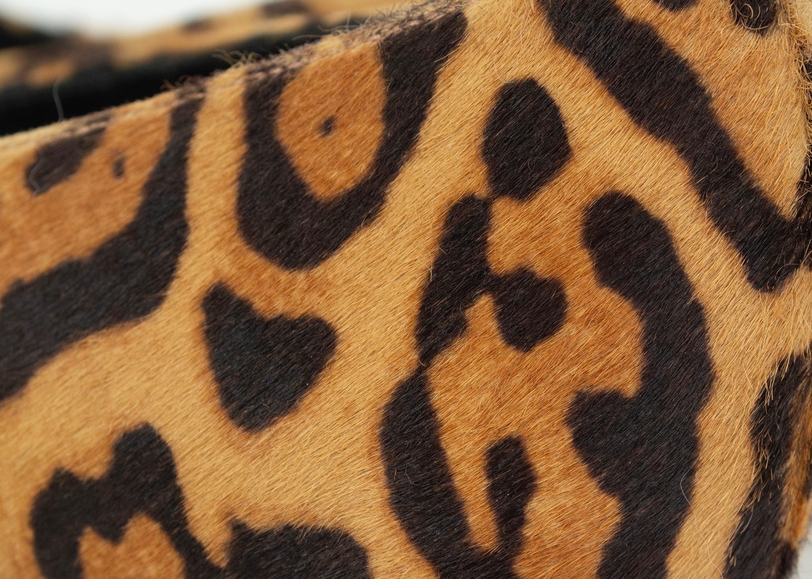 New Ralph Lauren Purple Label Leopard Calf Hair Ballet Slides – 38.5 / 8, 2015 For Sale 1
