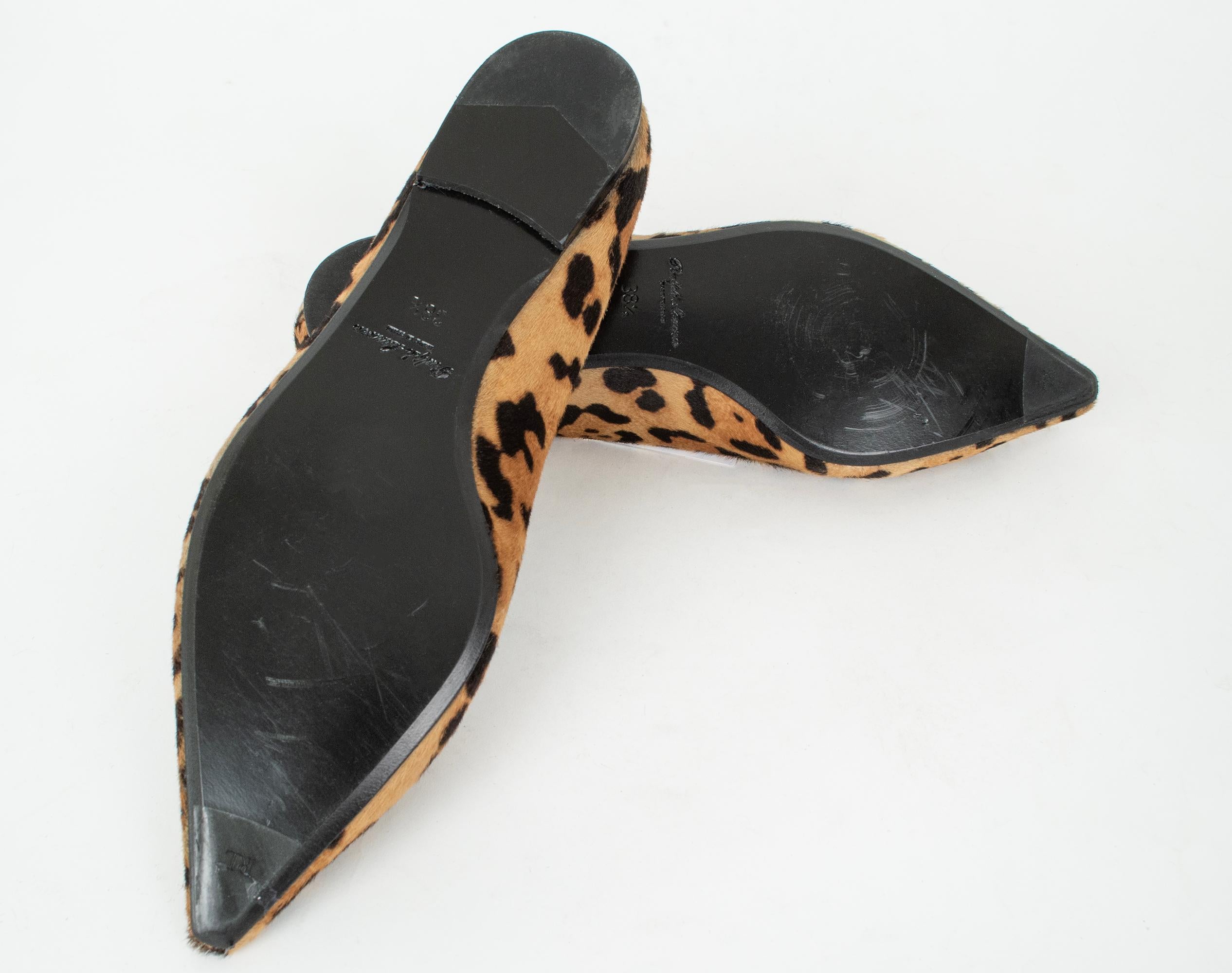 New Ralph Lauren Purple Label Leopard Calf Hair Ballet Slides – 38.5 / 8, 2015 For Sale 2