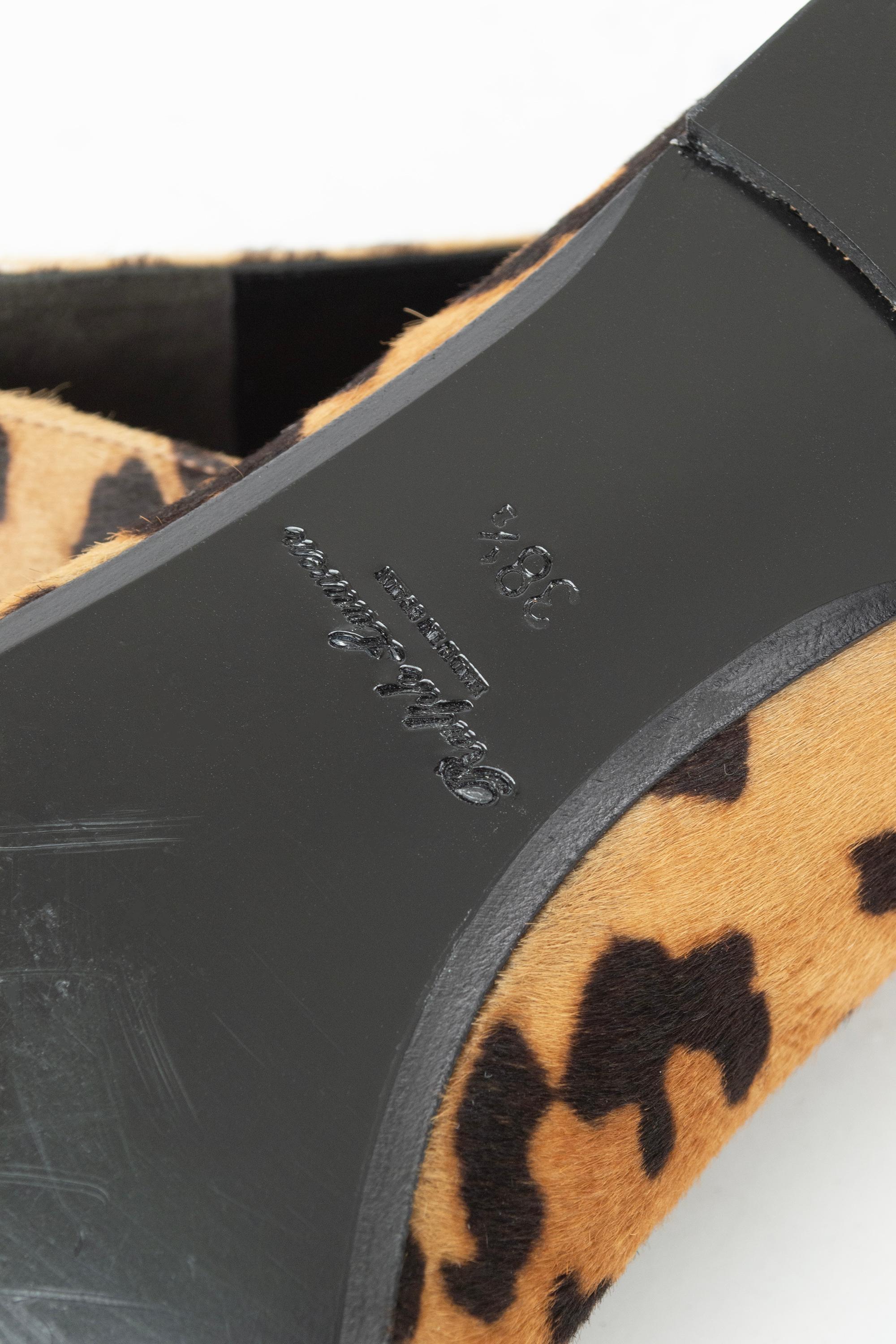 New Ralph Lauren Purple Label Leopard Calf Hair Ballet Slides – 38.5 / 8, 2015 For Sale 3