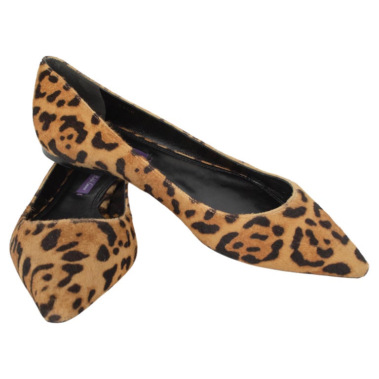 New Ralph Lauren Purple Label Rina Leopard Calf Hair Ballet  display picture 2