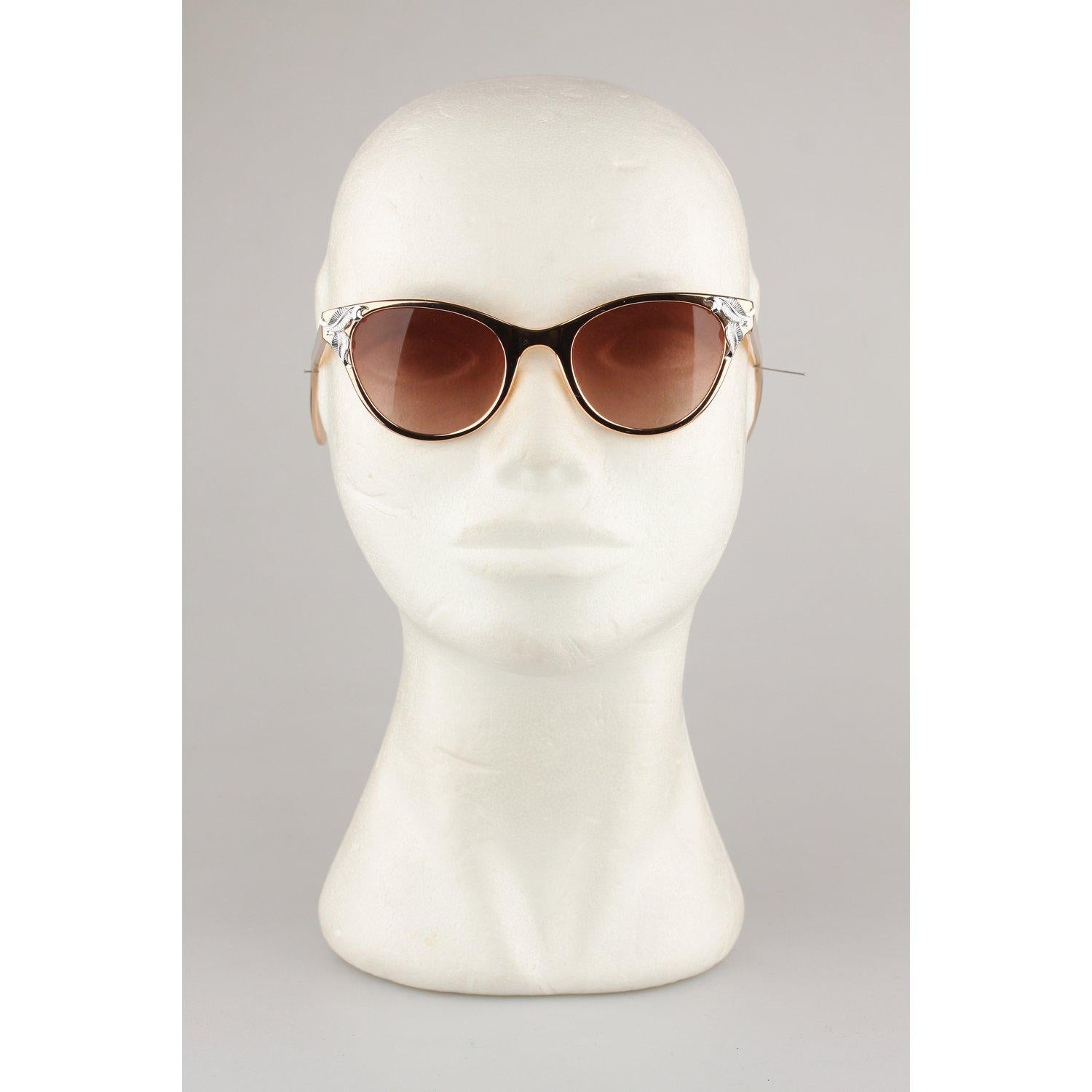 New Rama Vintage 1950s Alluminium Rose Gold Cat-Eye Sunglasses 125mm Wide 2