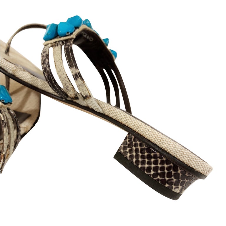 turquoise slide sandals