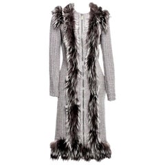 New Rare Alexander McQueen F/W 2011 Fox Fur & Wool Runway Coat Dress IT42 