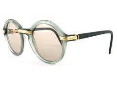 New Rare Cartier Cabriolet Round Jade & Gold 49MM 18K Sunglasses France 1990's