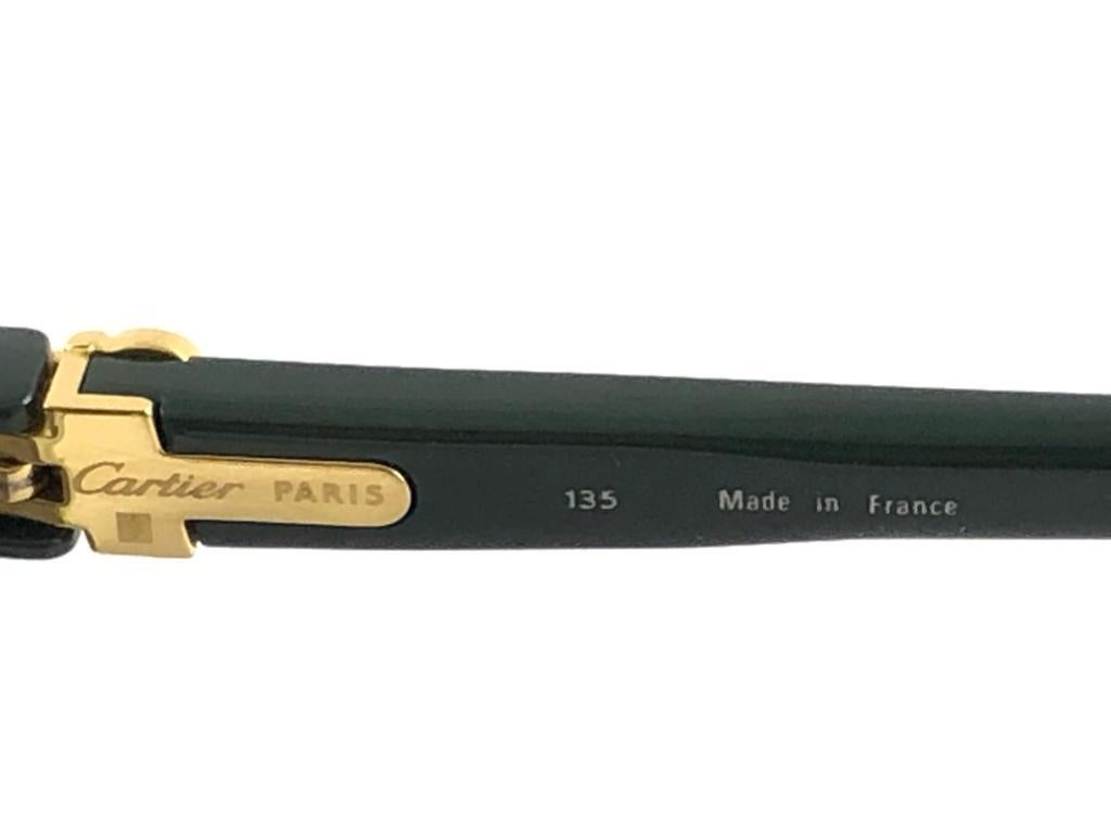 Lunettes de soleil Cartier Cabriolet rondes et dorées 52MM, France, années 1990, neuves 3