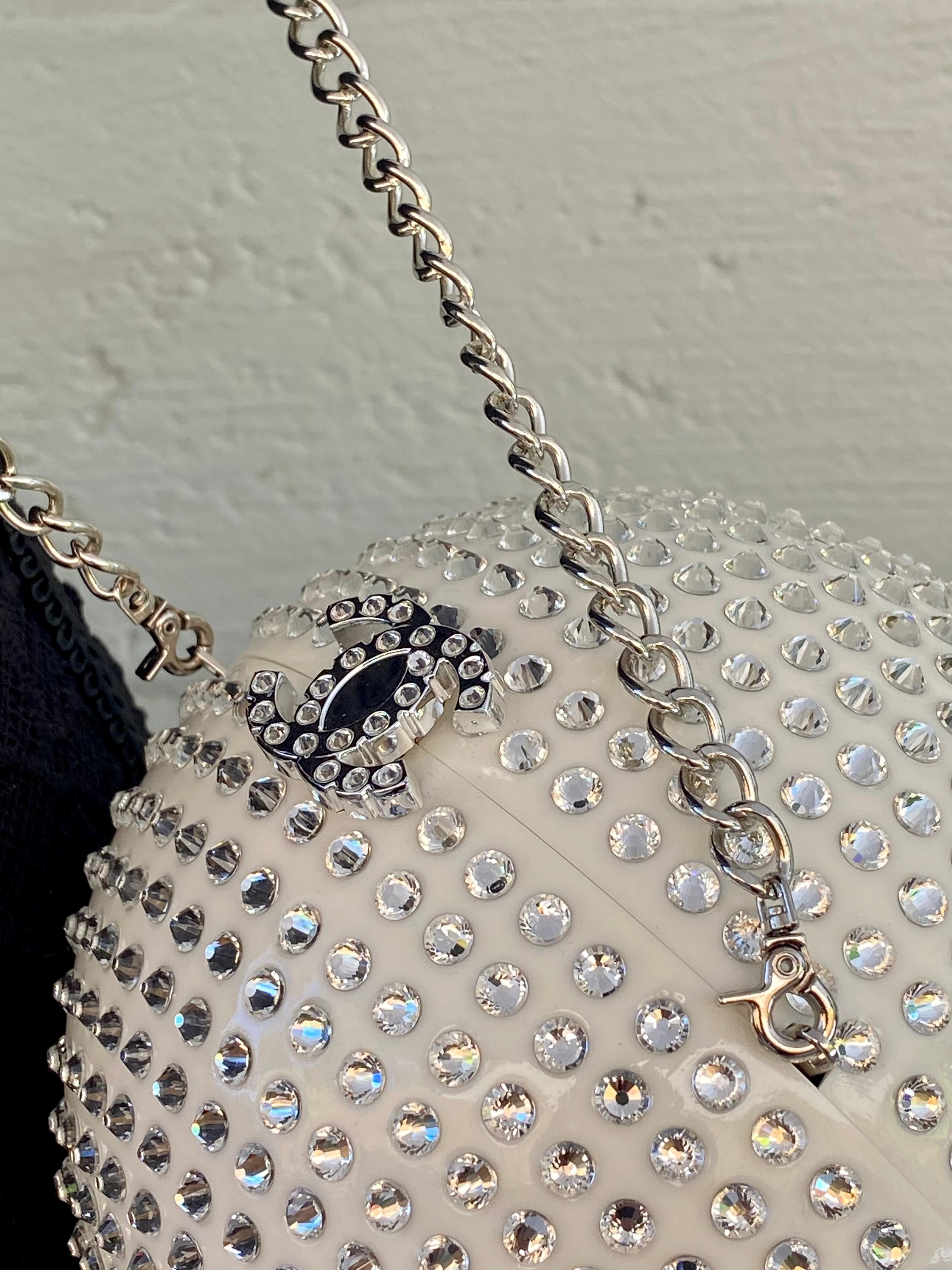 New Rare Chanel Minaudières Strass Crystals VIP Hard Clutch Crossbody Bag 1