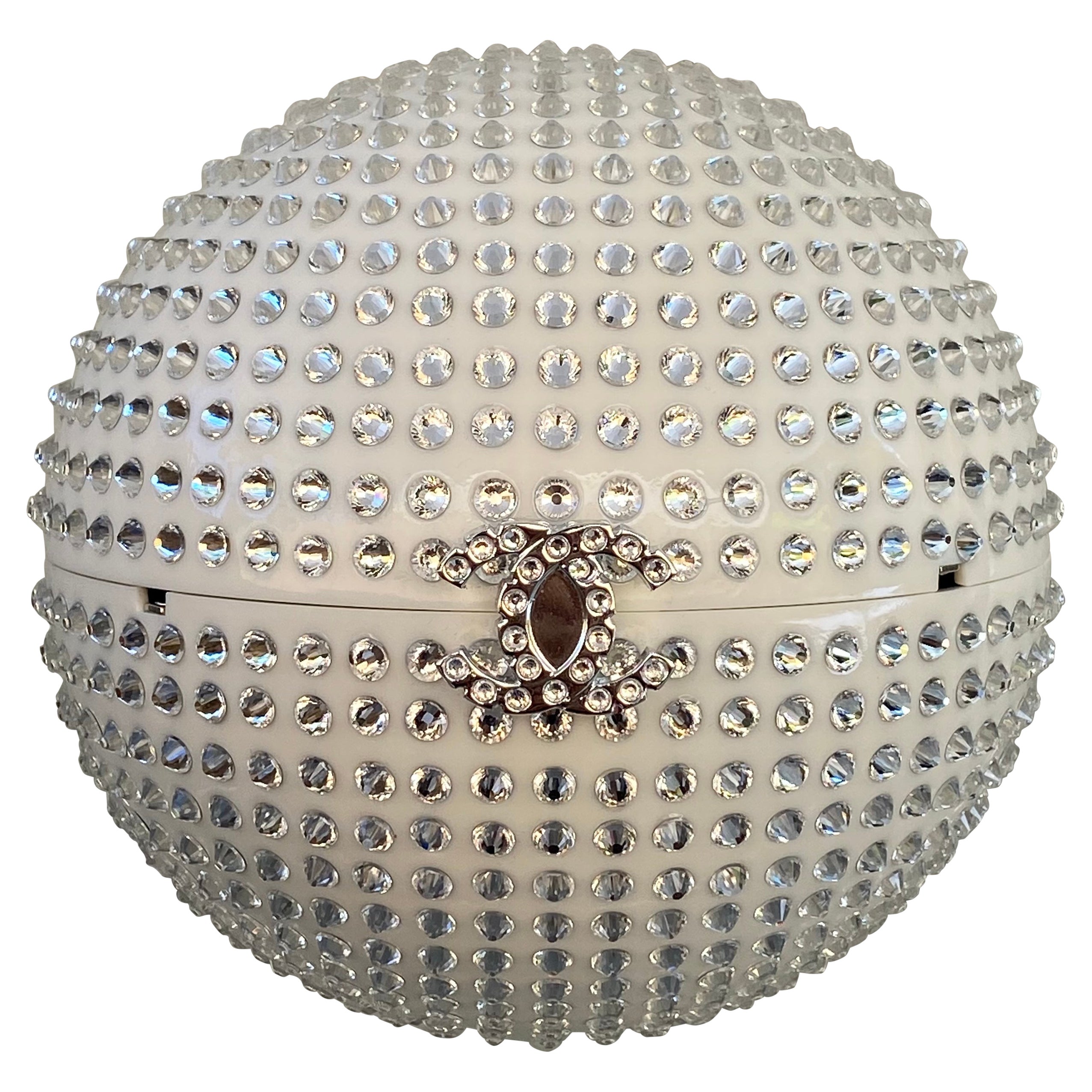 Nouveau Rare Chanel Minaudières Strass Crystals VIP Hard Clutch Crossbody Bag