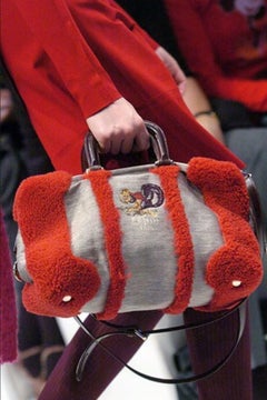 New Rare Fendi Squirrel Fall 2005 Shearling Runway Bag $3950