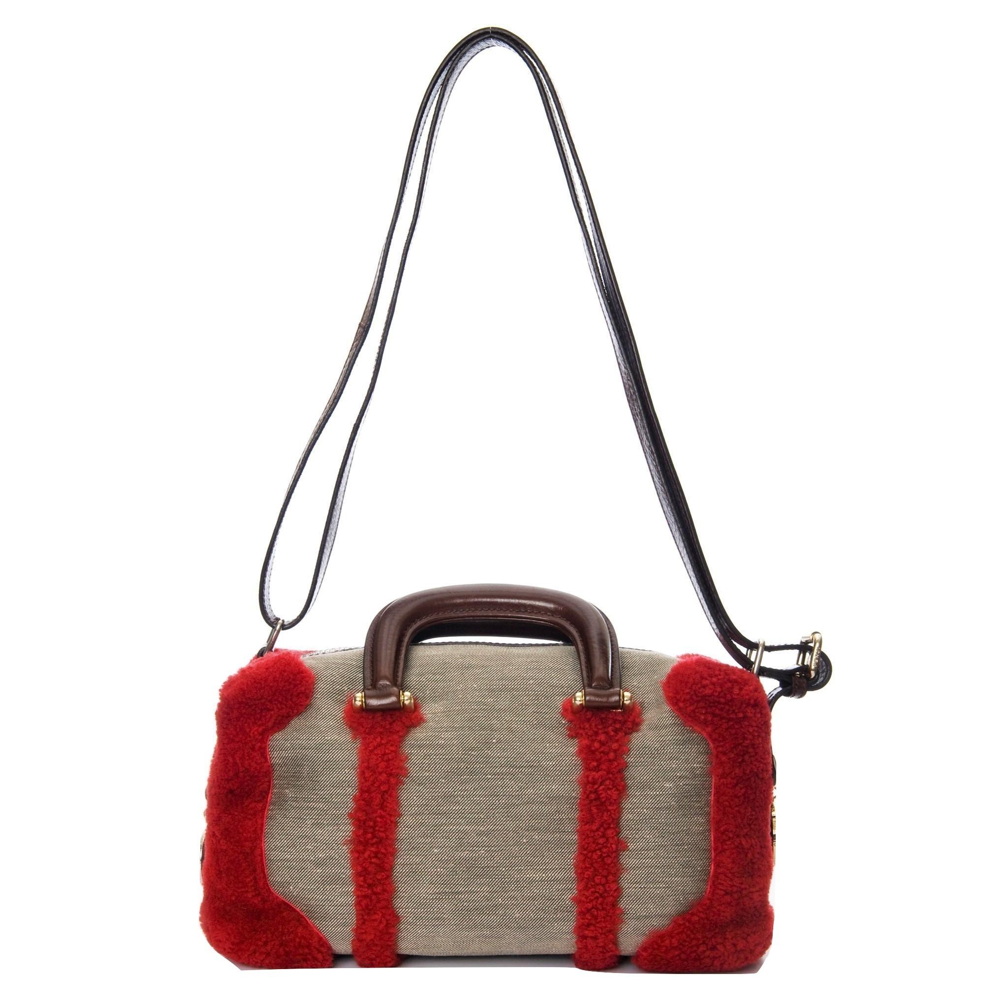 New Rare Fendi Squirrel Fall 2005 Shearling Runway Bag $3950 1