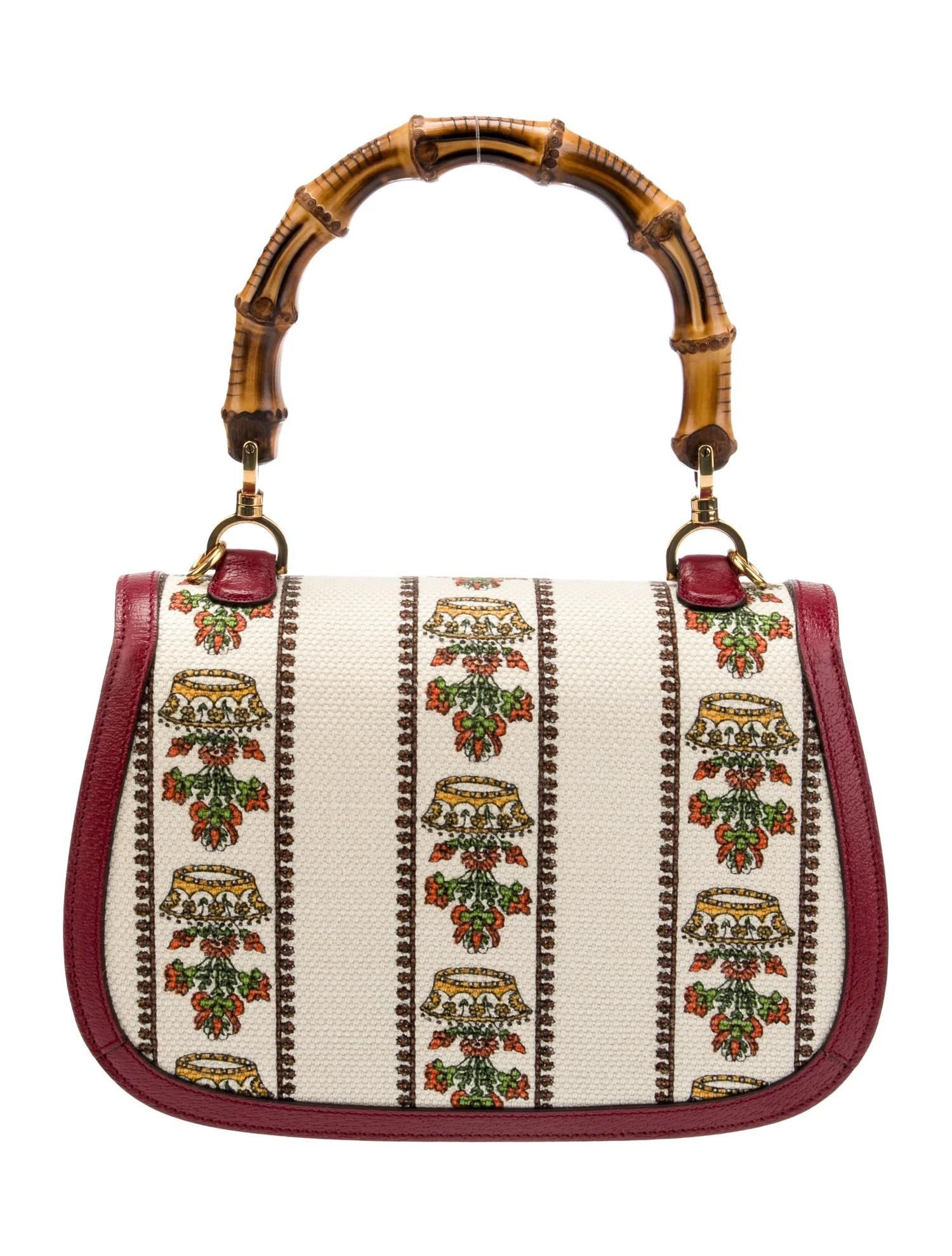 New Rare Gucci 100 Limited Edition Bamboo MUSIC IS MINE 1947 Medium Bag In New Condition For Sale In Leesburg, VA