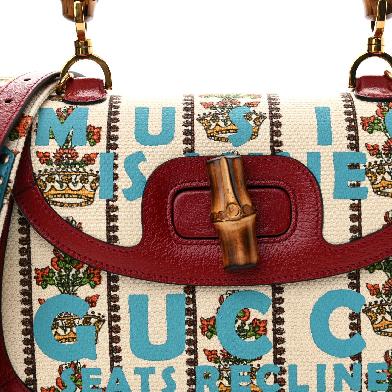 New Rare Gucci 100 Limited Edition Bamboo MUSIC IS MINE 1947 Medium Bag For Sale 4