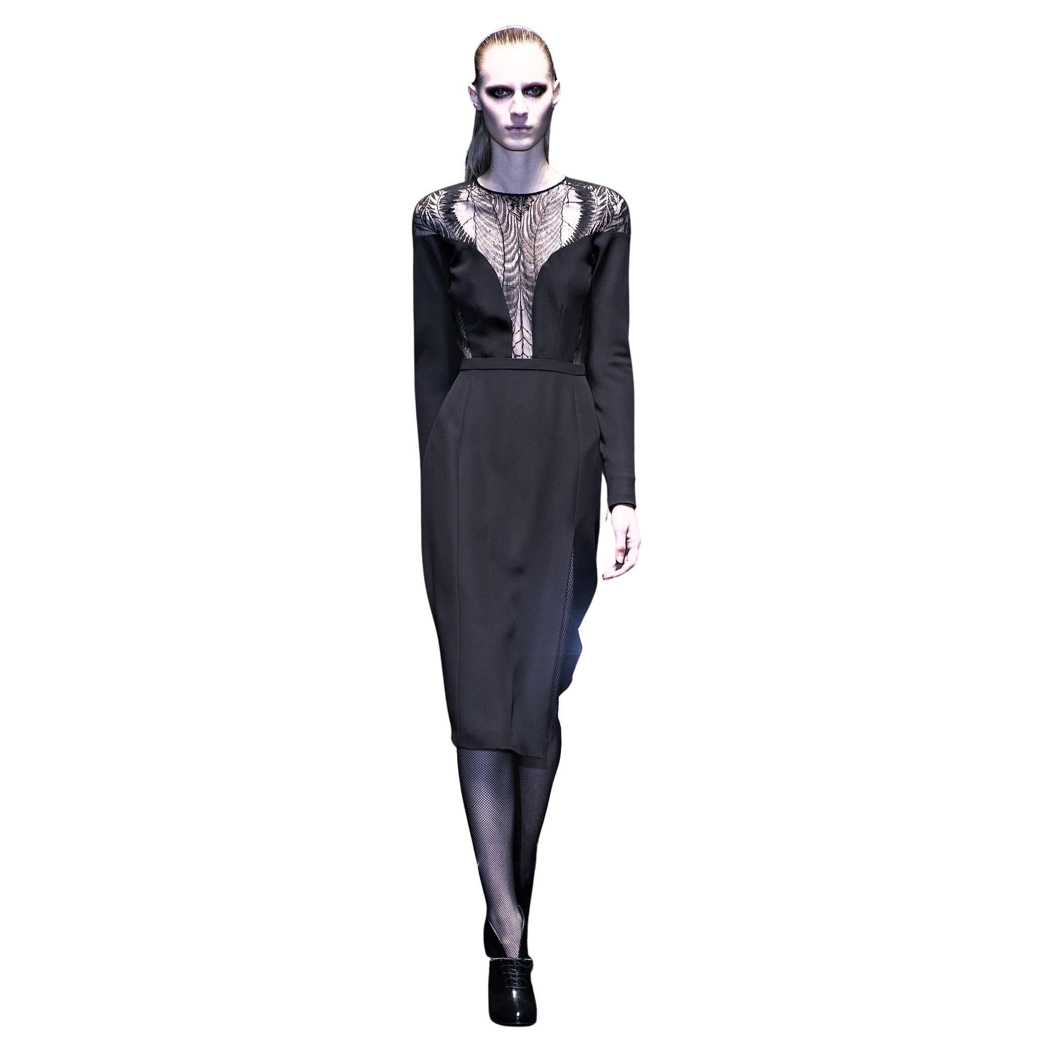 Nuevo Raro Gucci Negro Seda Telaraña Vestido de Pasarela Otoño 2013 Sz 40 $2875 en Nuevo Estado en Leesburg, VA