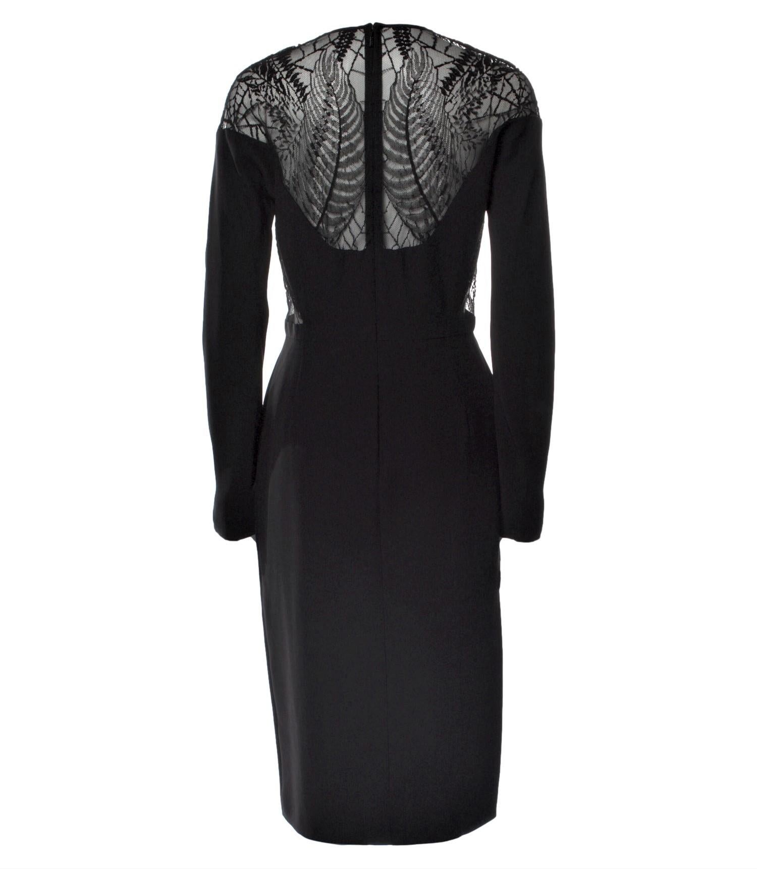 De las mujeres Nuevo Raro Gucci Negro Seda Telaraña Vestido de Pasarela Otoño 2013 Sz 40 $2875