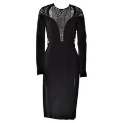 Nuevo Raro Gucci Negro Seda Telaraña Vestido de Pasarela Otoño 2013 Sz 40 $2875