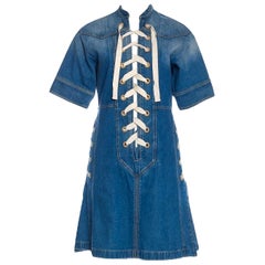 New Rare Gucci Runway Ad Denim Dress S/S 2015 Sz 38 $1950