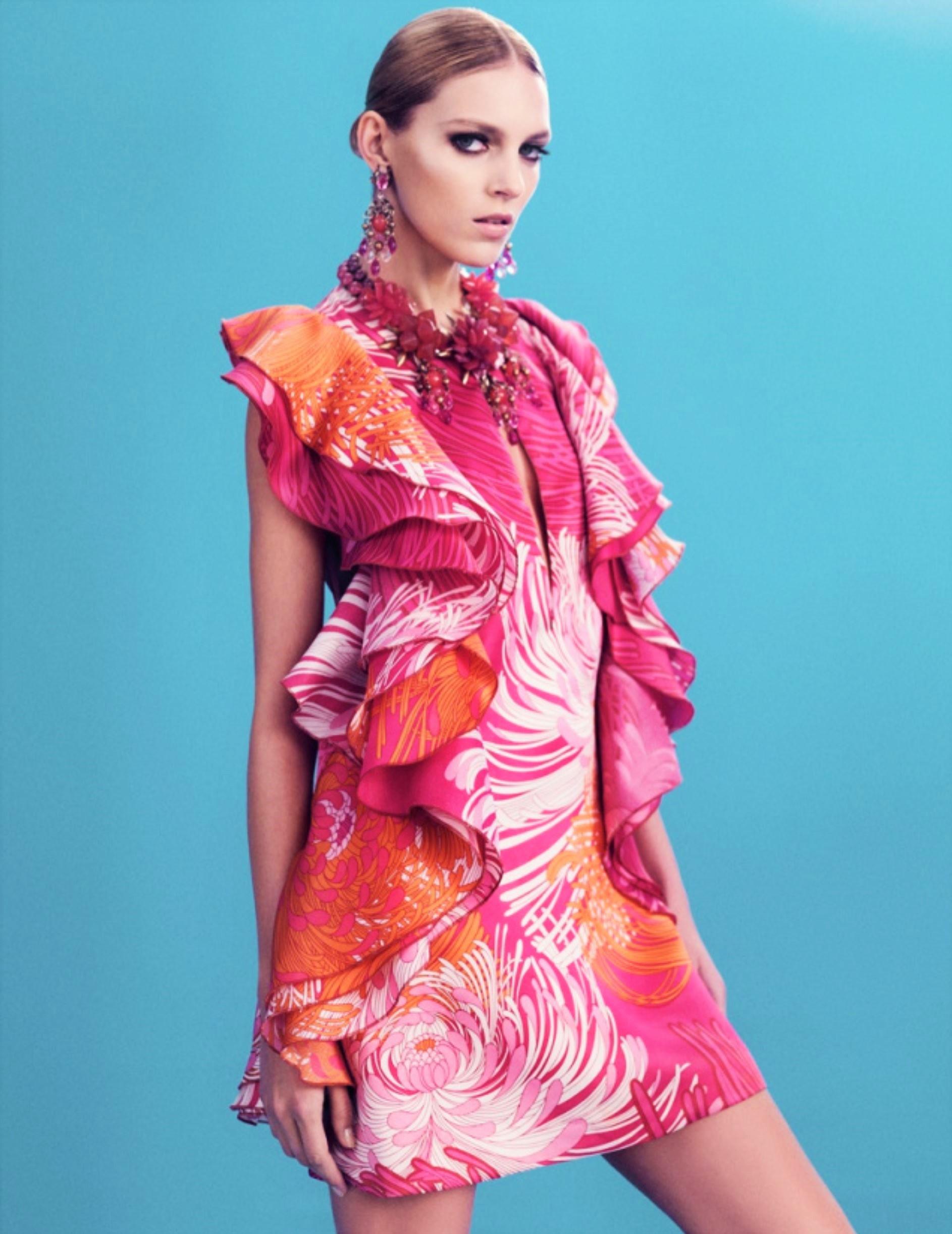 New Rare Gucci Runway Ad Silk Dress S/S 2013 Sz 40 $3499 5
