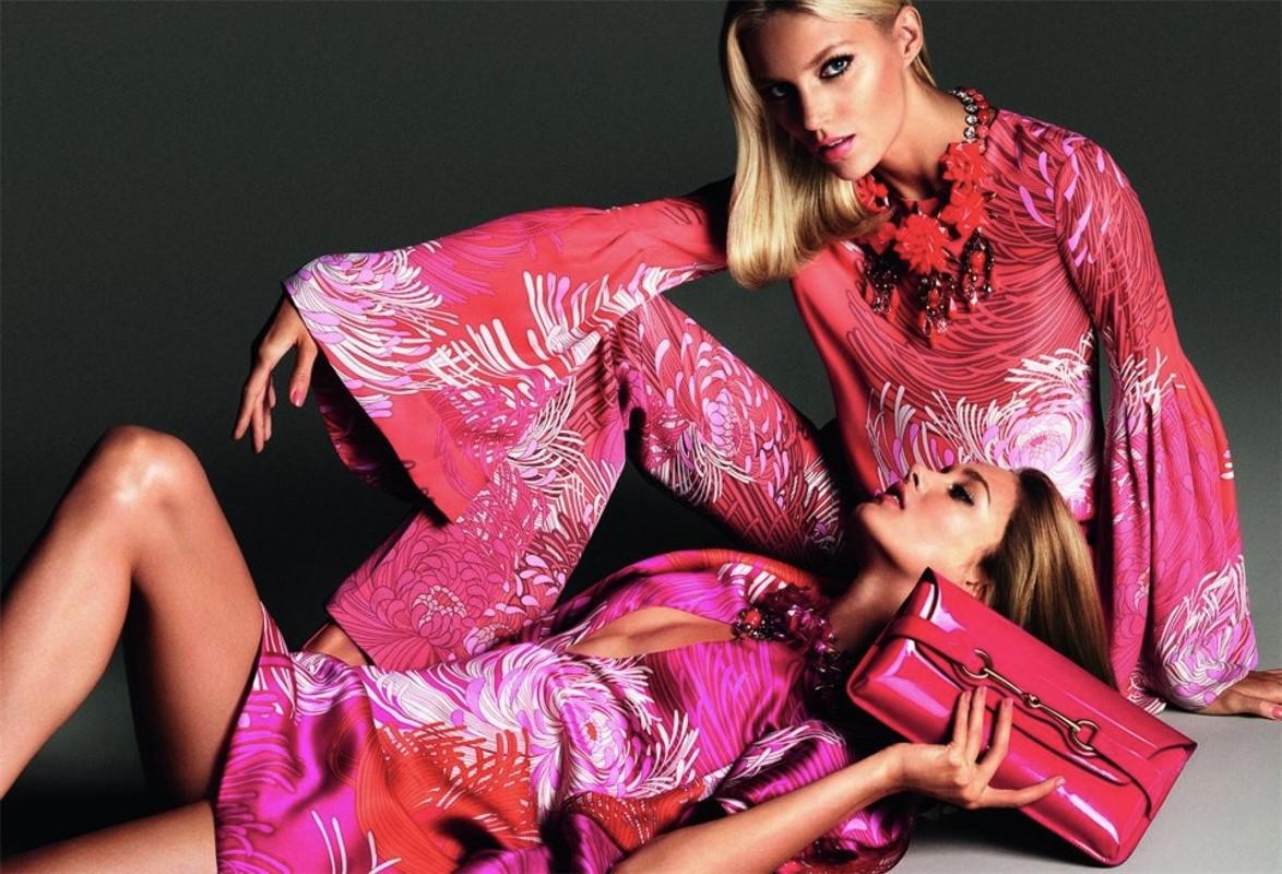 Women's New Rare Gucci Runway Ad Silk Dress S/S 2013 Sz 40 $3499