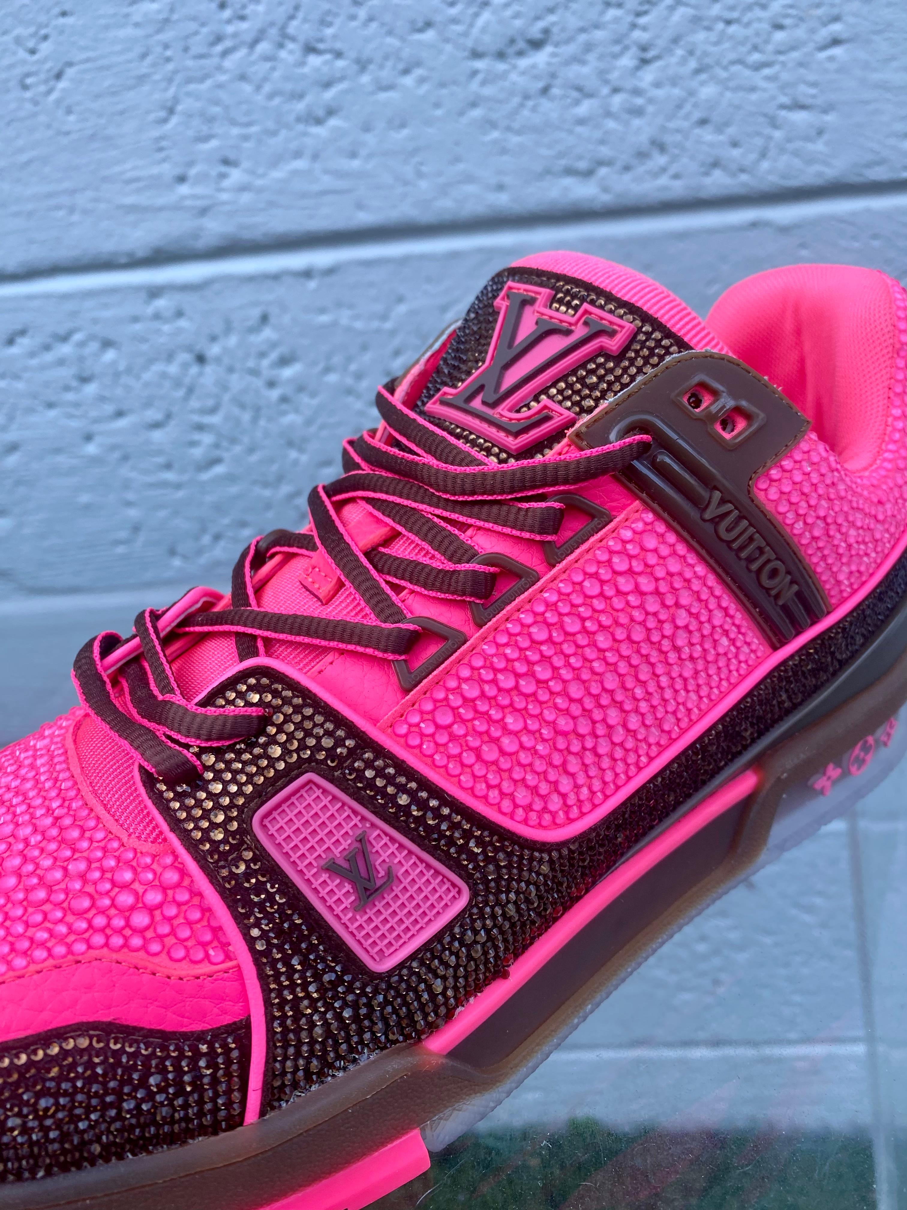 Neu Seltene limitierte Auflage Rosa Braunes Leder Louis Vuitton Monogram Kristalle im Angebot 2