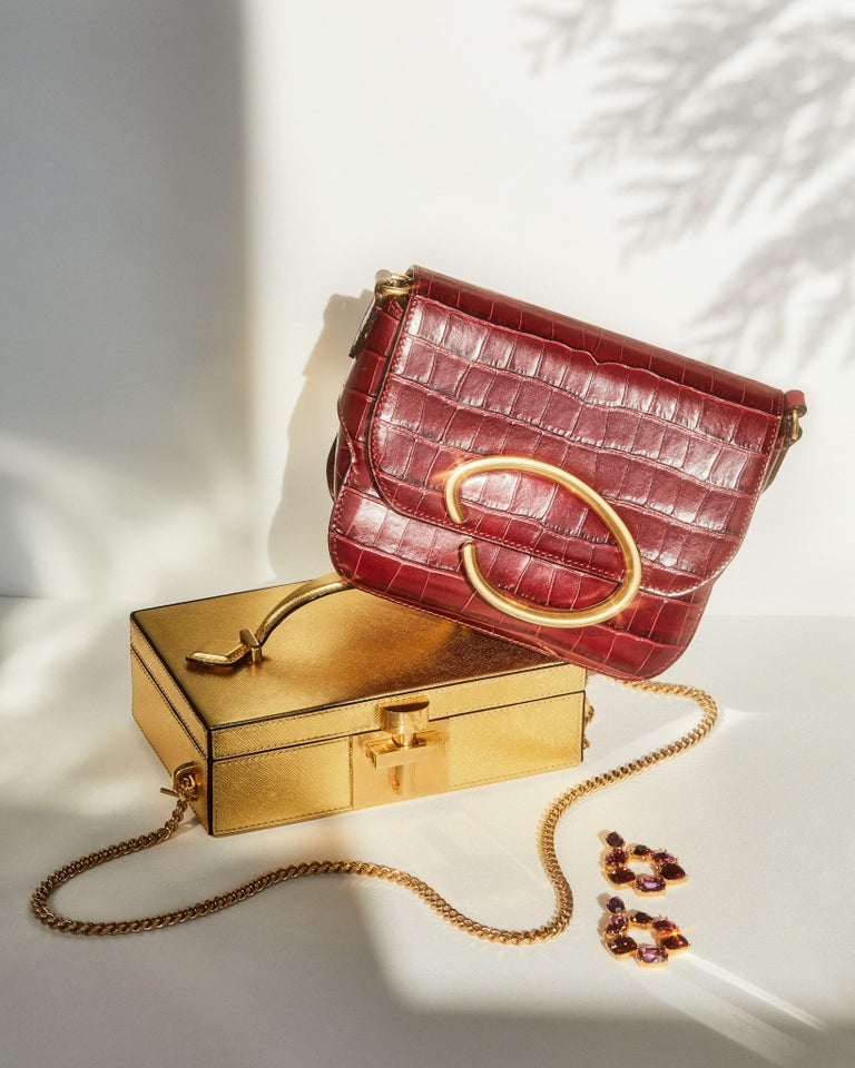 New Rare Oscar De La Renta 2020 Gold Alibi Minaudière Bag With Box & Tags $1890 4