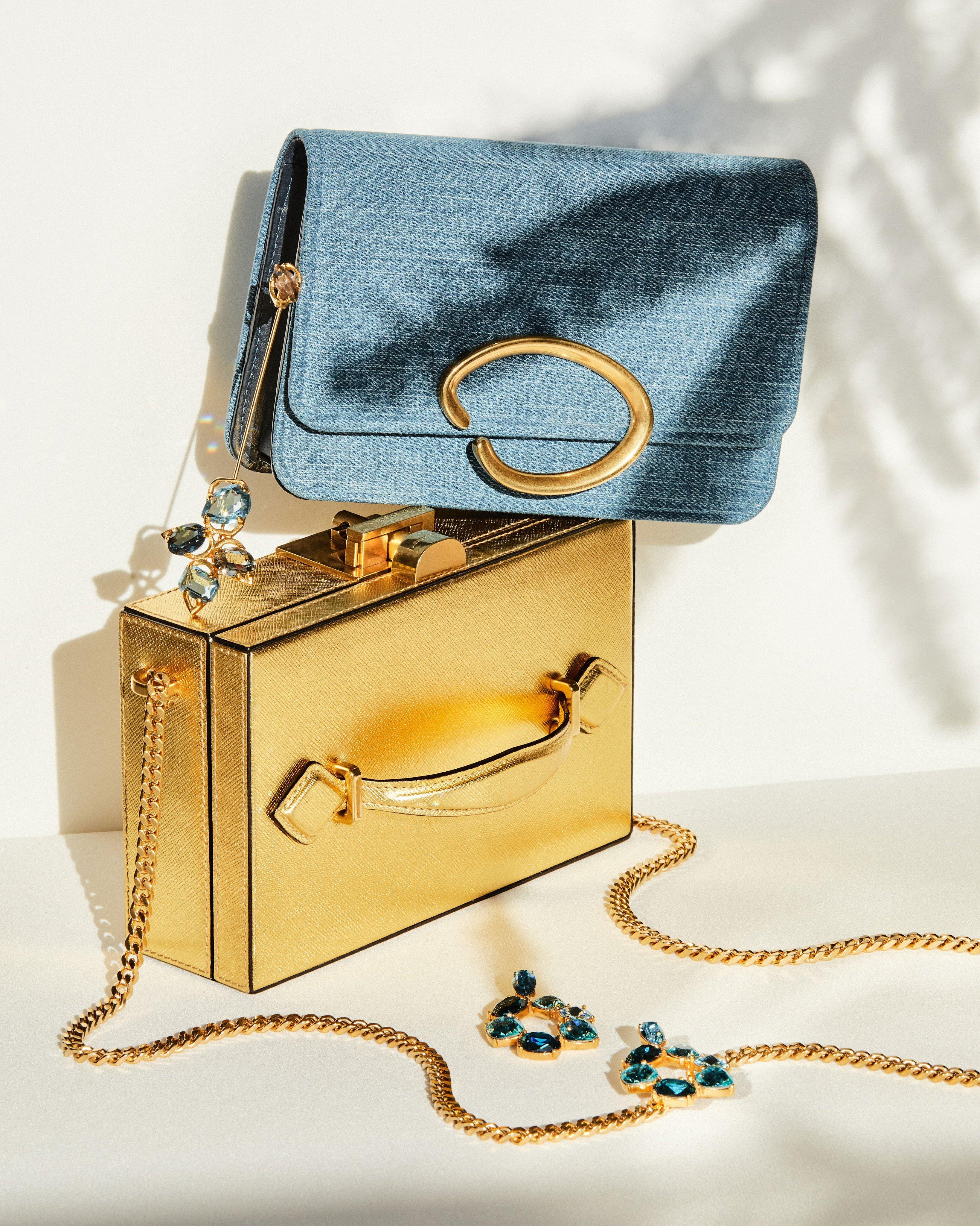 New Rare Oscar De La Renta 2020 Gold Alibi Minaudière Bag With Box & Tags $2250 15