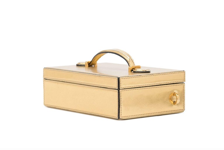 New Rare Oscar De La Renta 2020 Gold Alibi Minaudière Bag With Box & Tags $1890 11