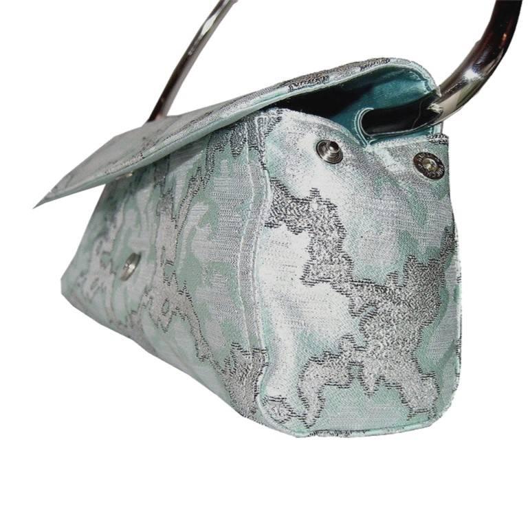 Gray New Rare Prada Limited Edition Lurex Swing Corset Bag