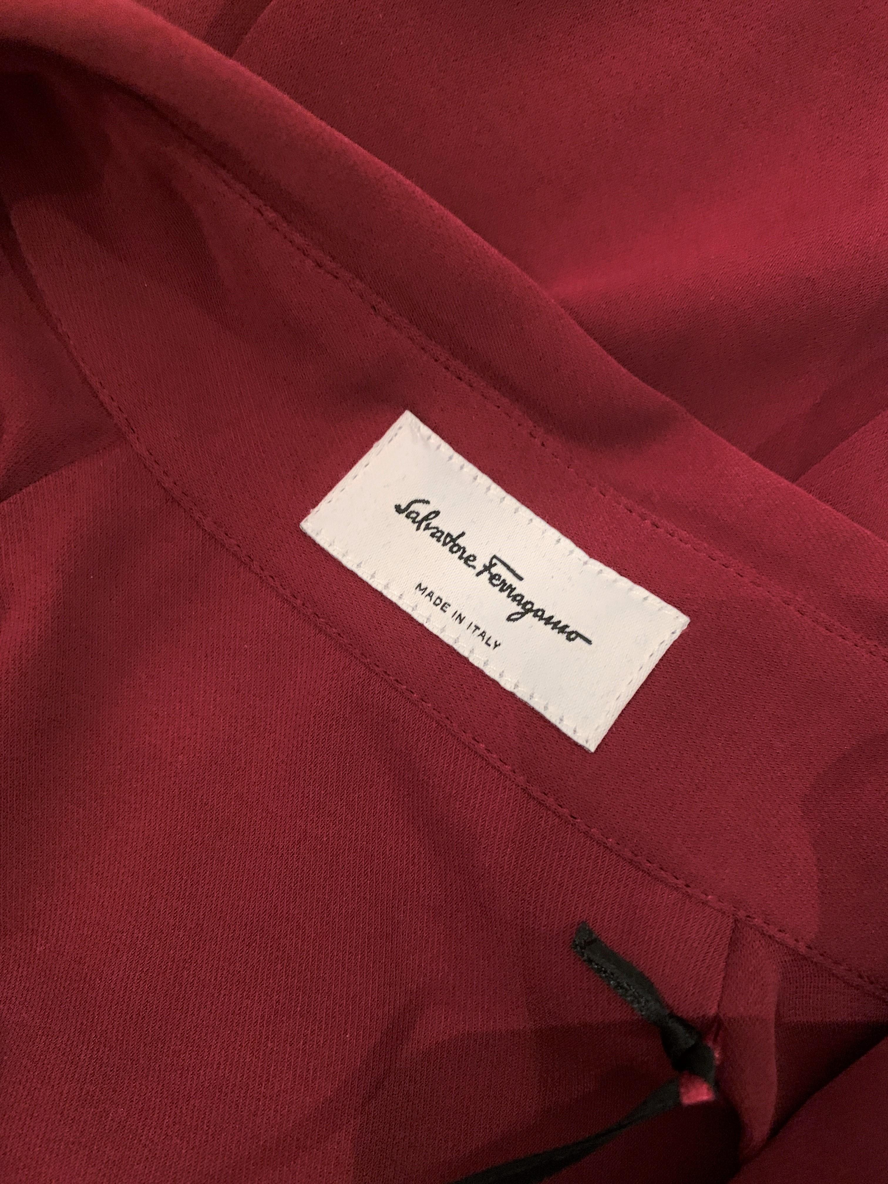 New Rare Salvatore Ferragamo Red Silk Dress F/W 2018  With Tags $3200 Sz 40 For Sale 6