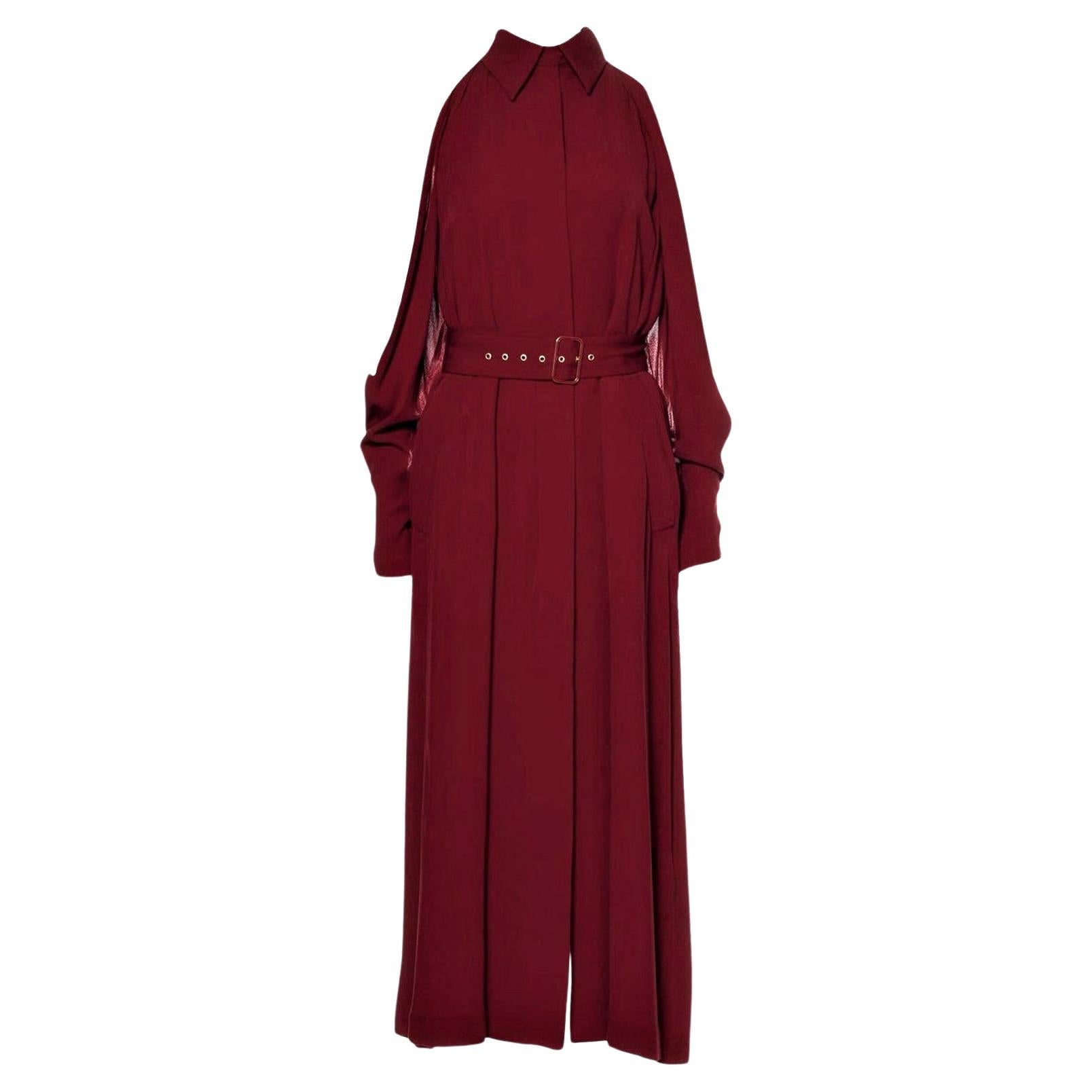 New Rare Salvatore Ferragamo Red Silk Dress F W 2018 With Tags 3200 Sz 40 For Sale at 1stDibs