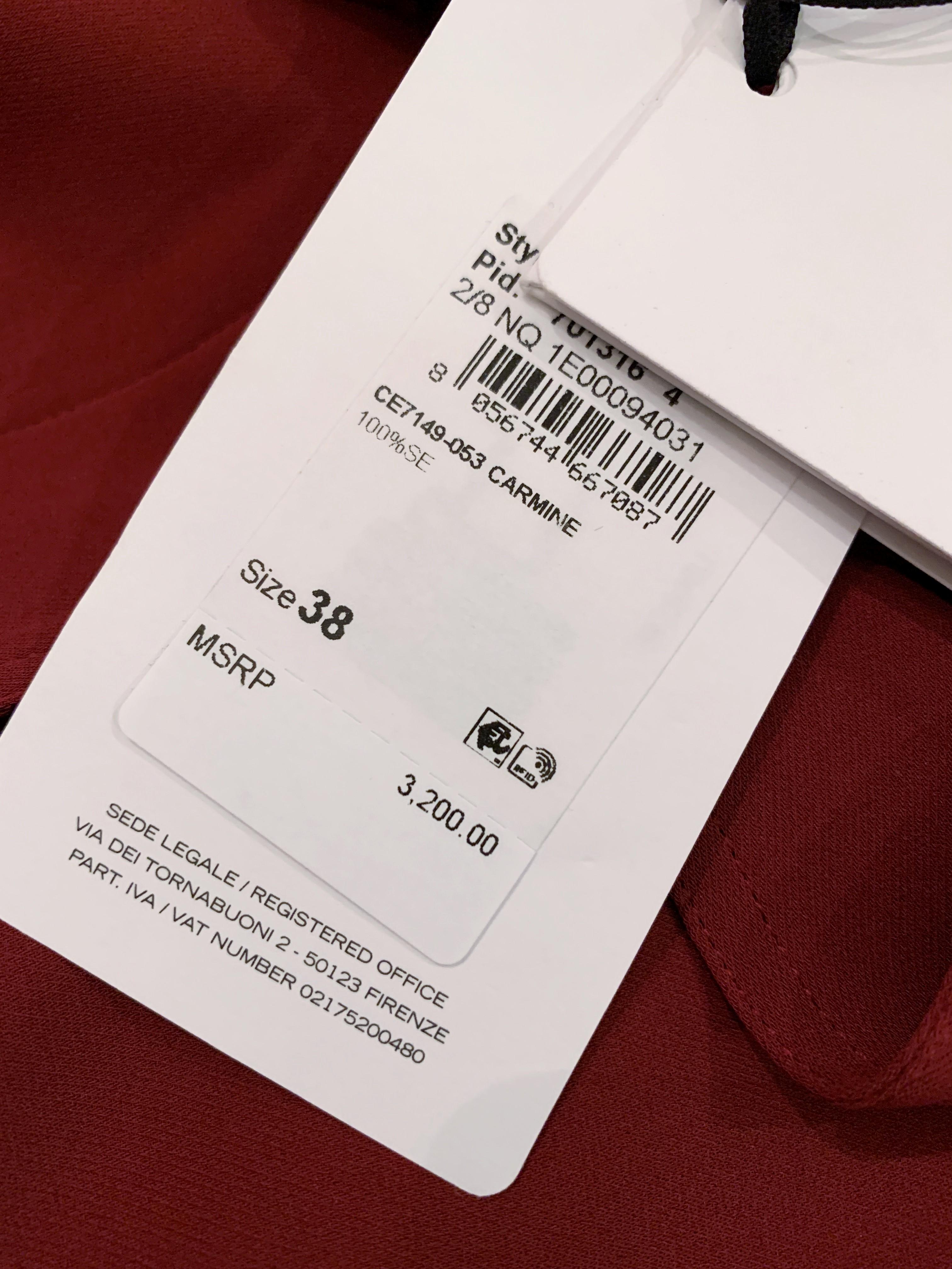 New Rare Salvatore Ferragamo Red Silk Dress F/W 2018  With Tags $3200 Sz 42 In New Condition In Leesburg, VA