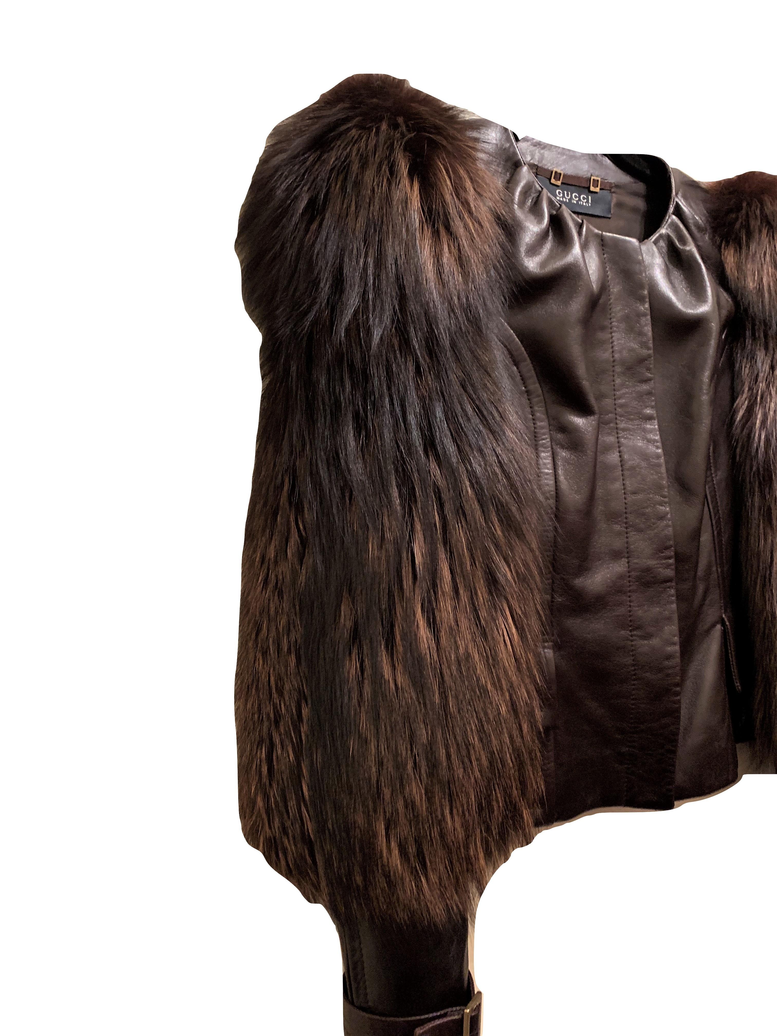 Women's New Rare Tom Ford for Gucci F/W 2003 Fox Fur Gaga Runway Jacket Coat  $9, 650