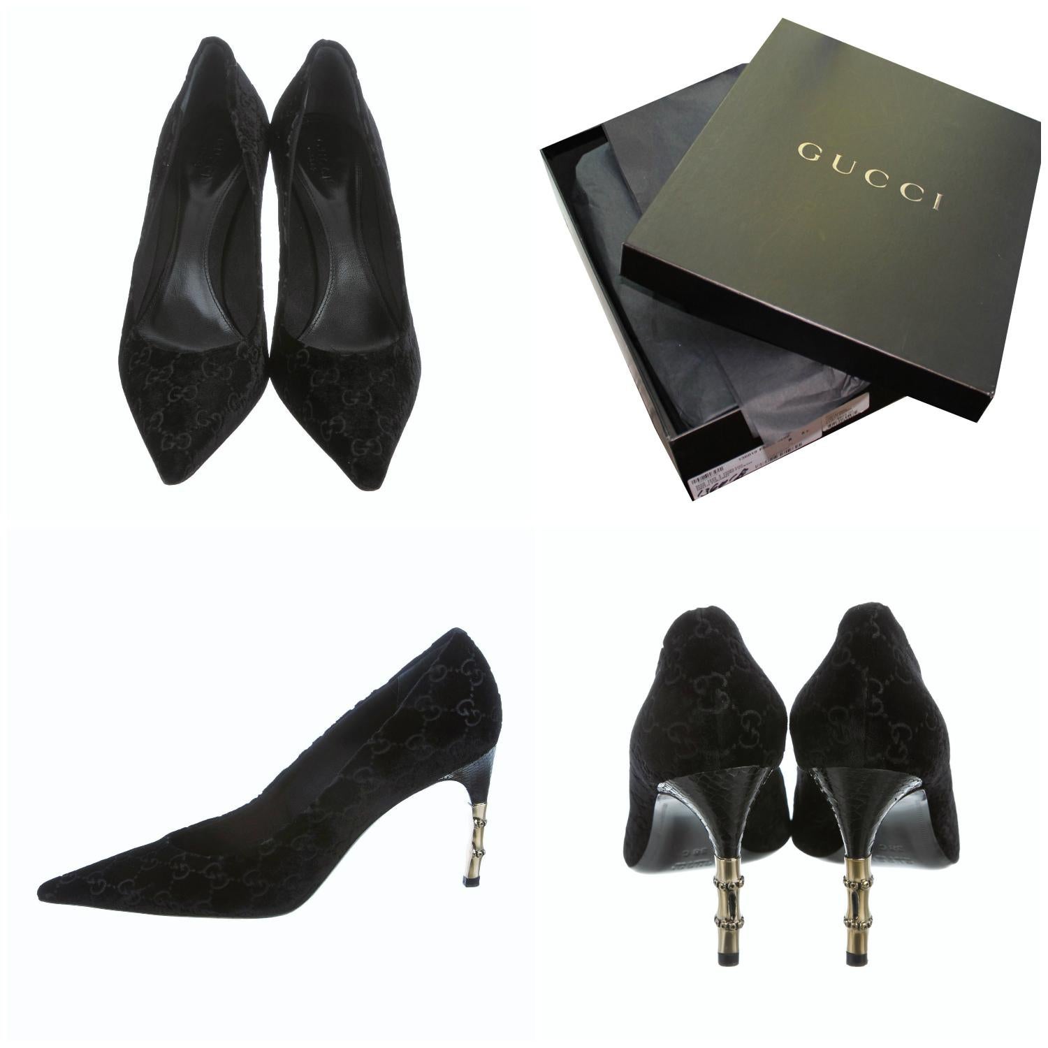Women's New Rare Tom Ford for Gucci GG Velvet Python Bamboo Heels Pumps Sz 7