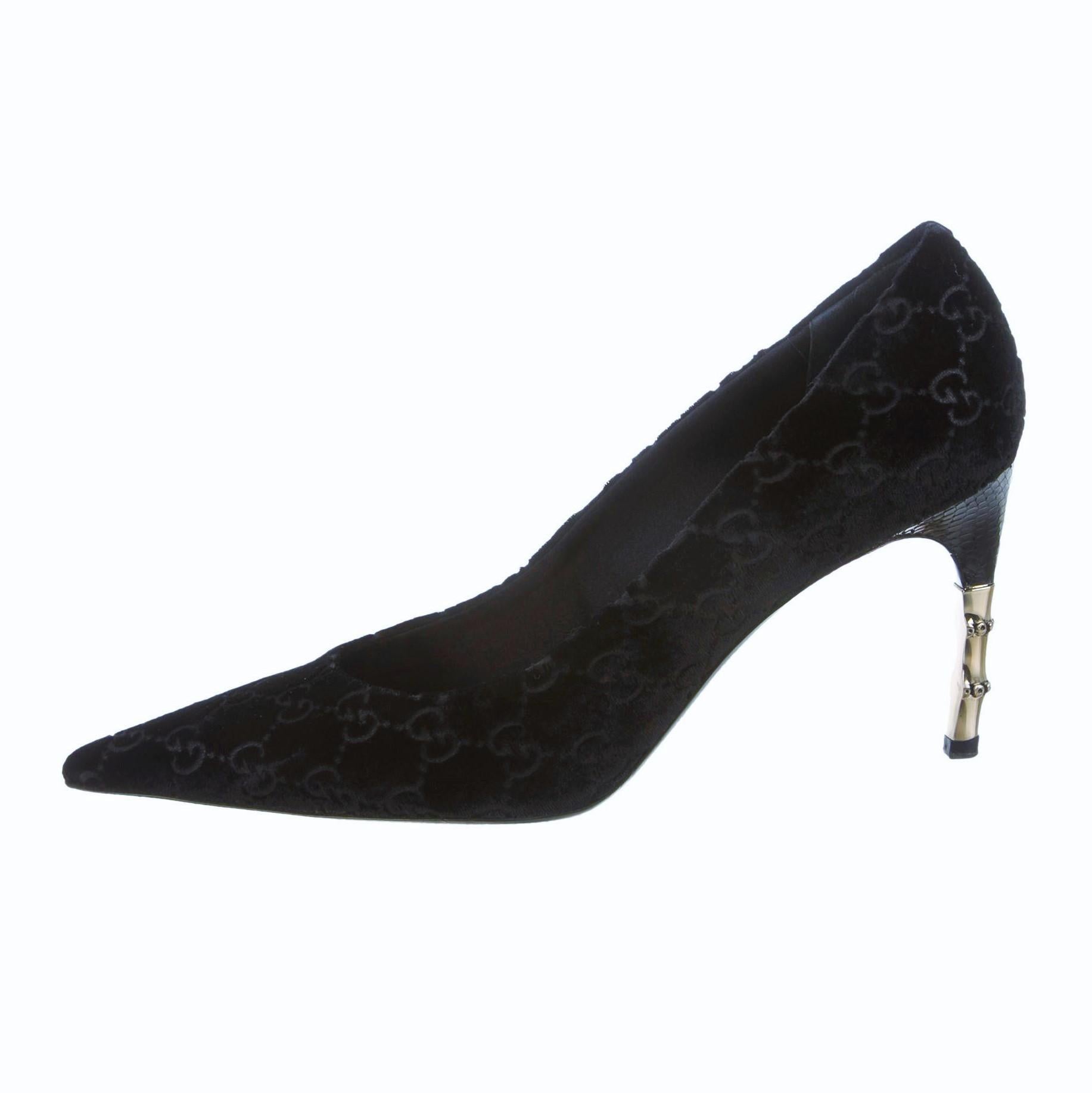 New Rare Tom Ford for Gucci GG Velvet Python Bamboo Heels Pumps Sz 7 1