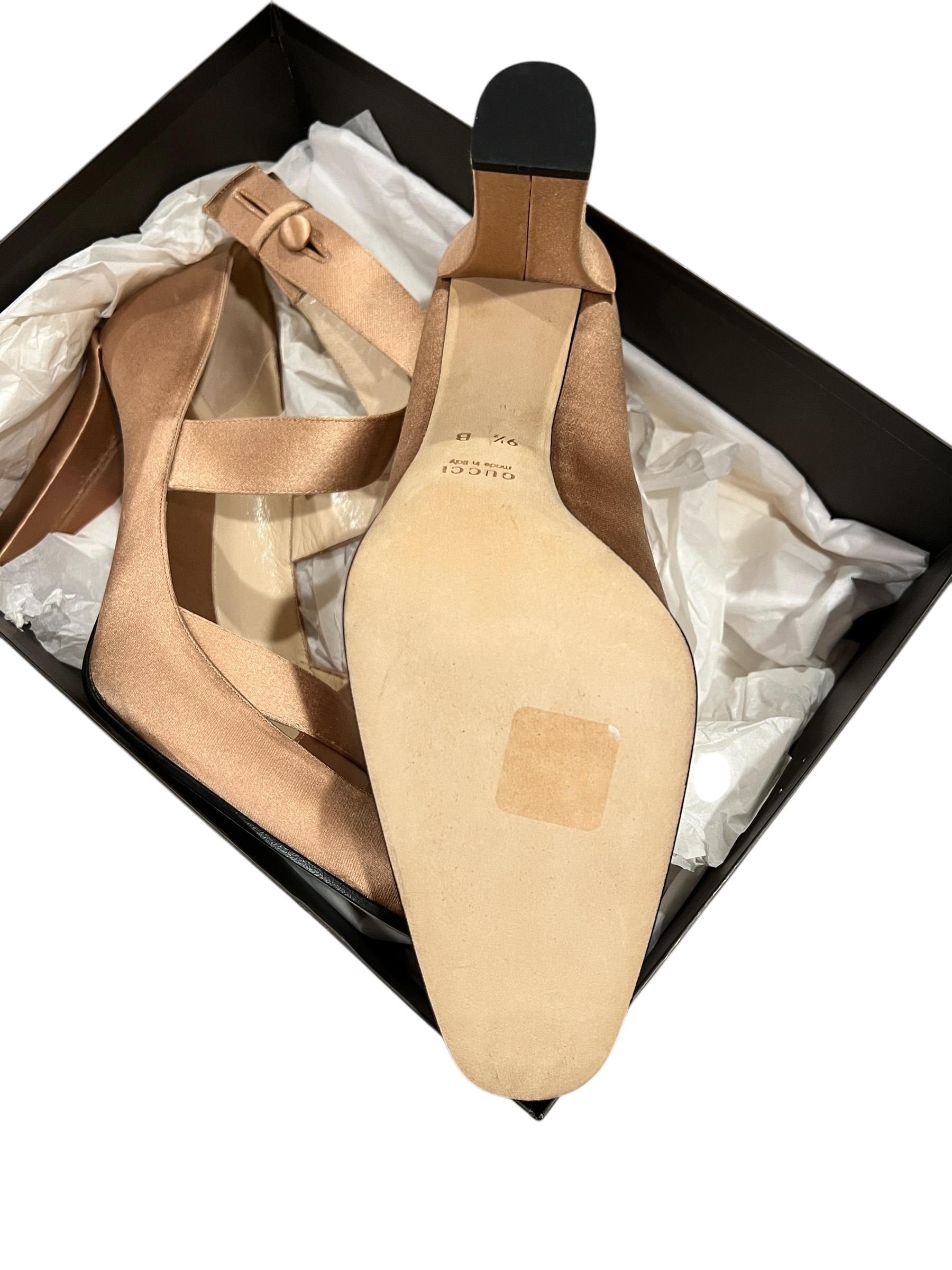 New Rare Tom Ford for Gucci Satin Ballerina Ad Fall 2001 Heels Pumps Sz 9.5 10