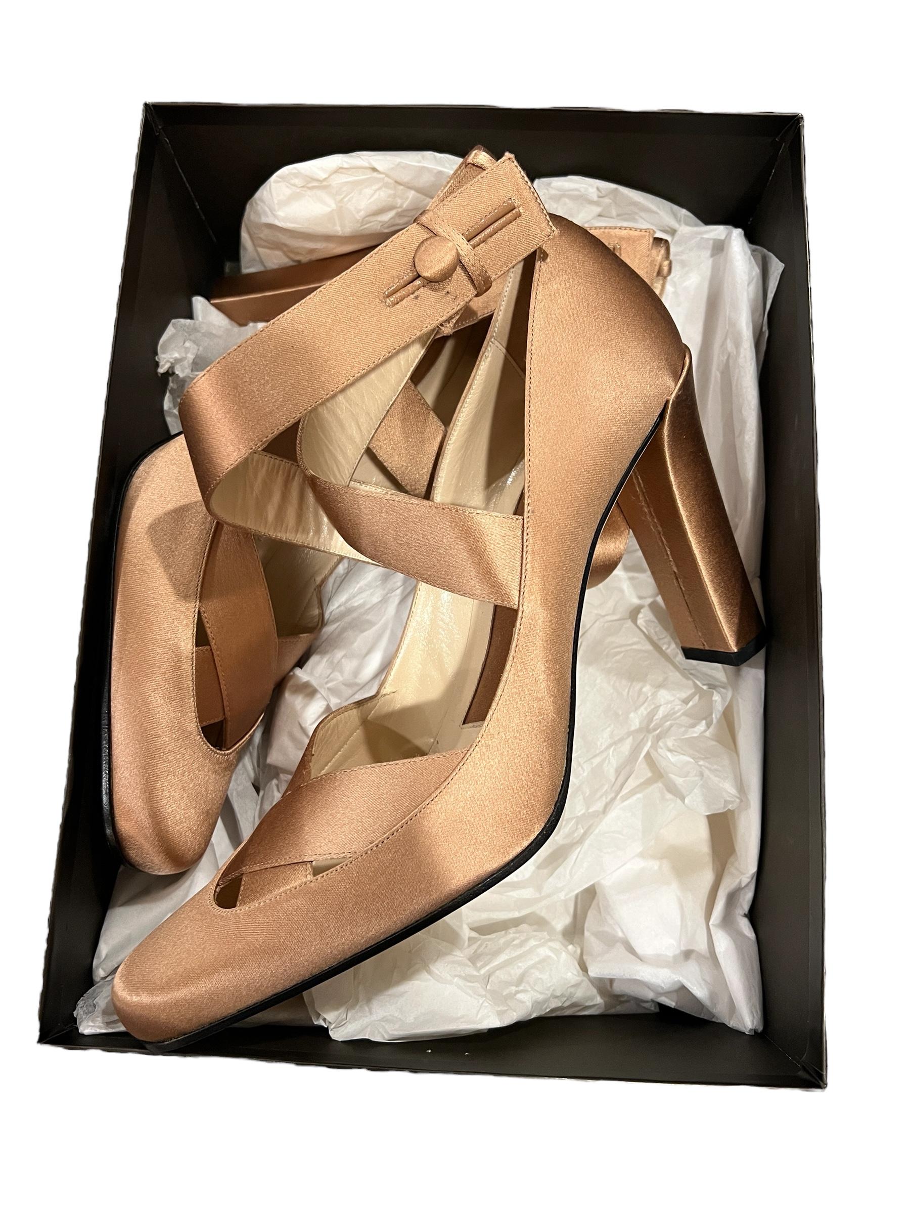 New Rare Tom Ford for Gucci Satin Ballerina Ad Fall 2001 Heels Pumps Sz 9.5 11