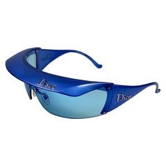 Nuovo Raro Occhiali da sole vintage Christian " Golf " WQ9 Blu elettrico da collezione