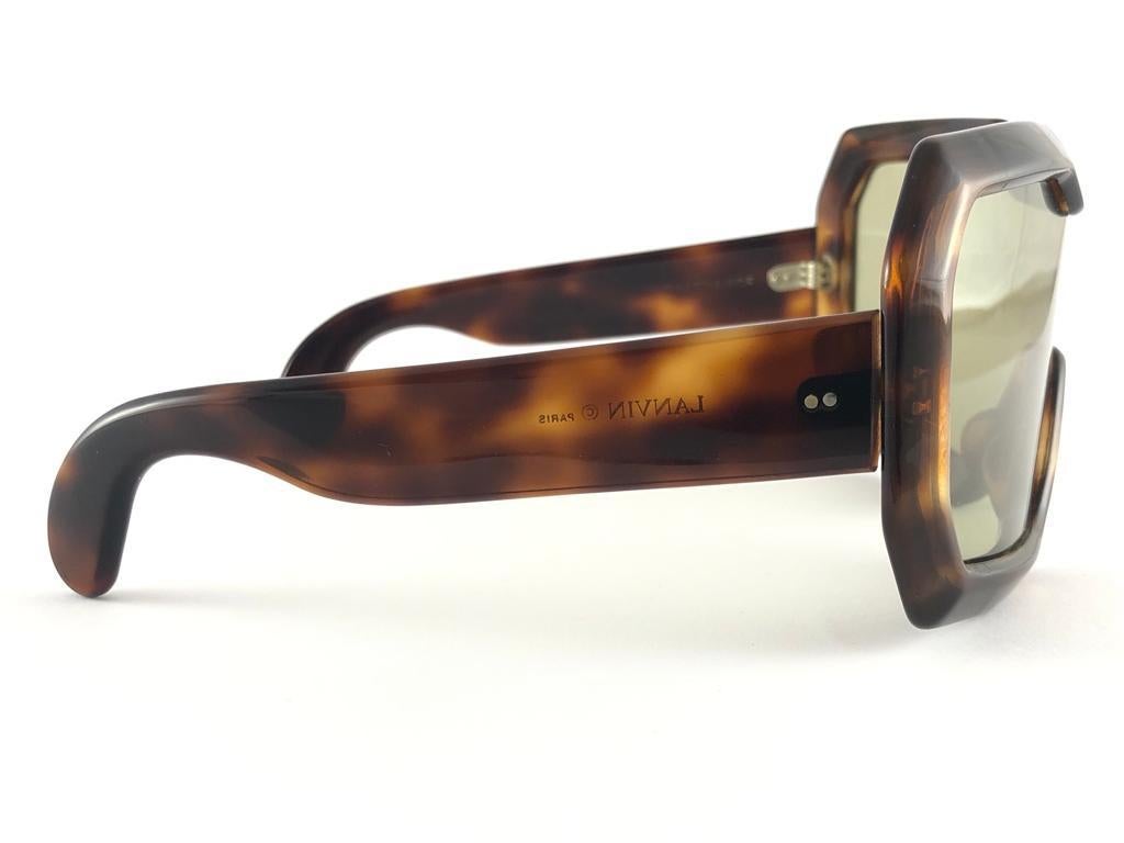 New Rare Vintage Lanvin by Philippe Chevallier Medium Tortoise 1960 Sunglasses In New Condition In Baleares, Baleares