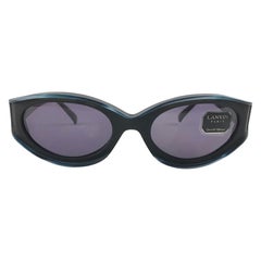 Lanvin - Lunettes de soleil bleues marbrées Camélia, vintage, rares, 1980, état neuf