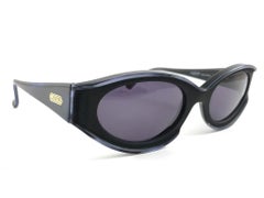 Nuovi rari occhiali da sole vintage Lanvin Camelia viola marmorizzato 1980