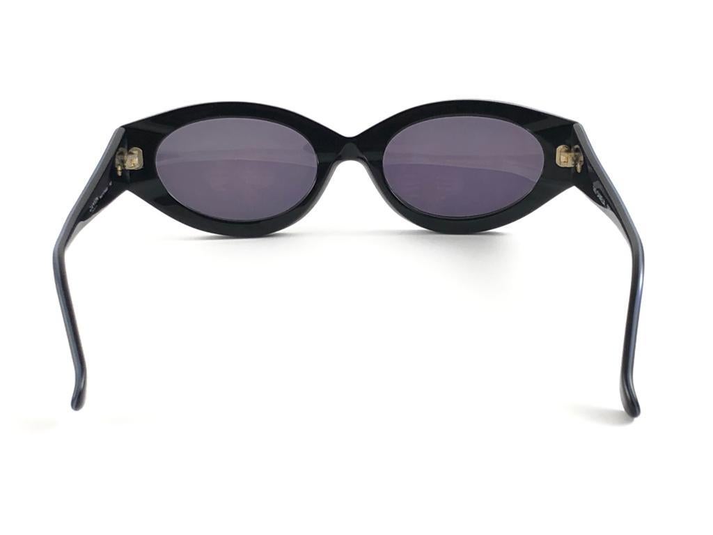 New Rare Vintage Lanvin Camelia Marbled Purple 1980 Sunglasses For Sale 3