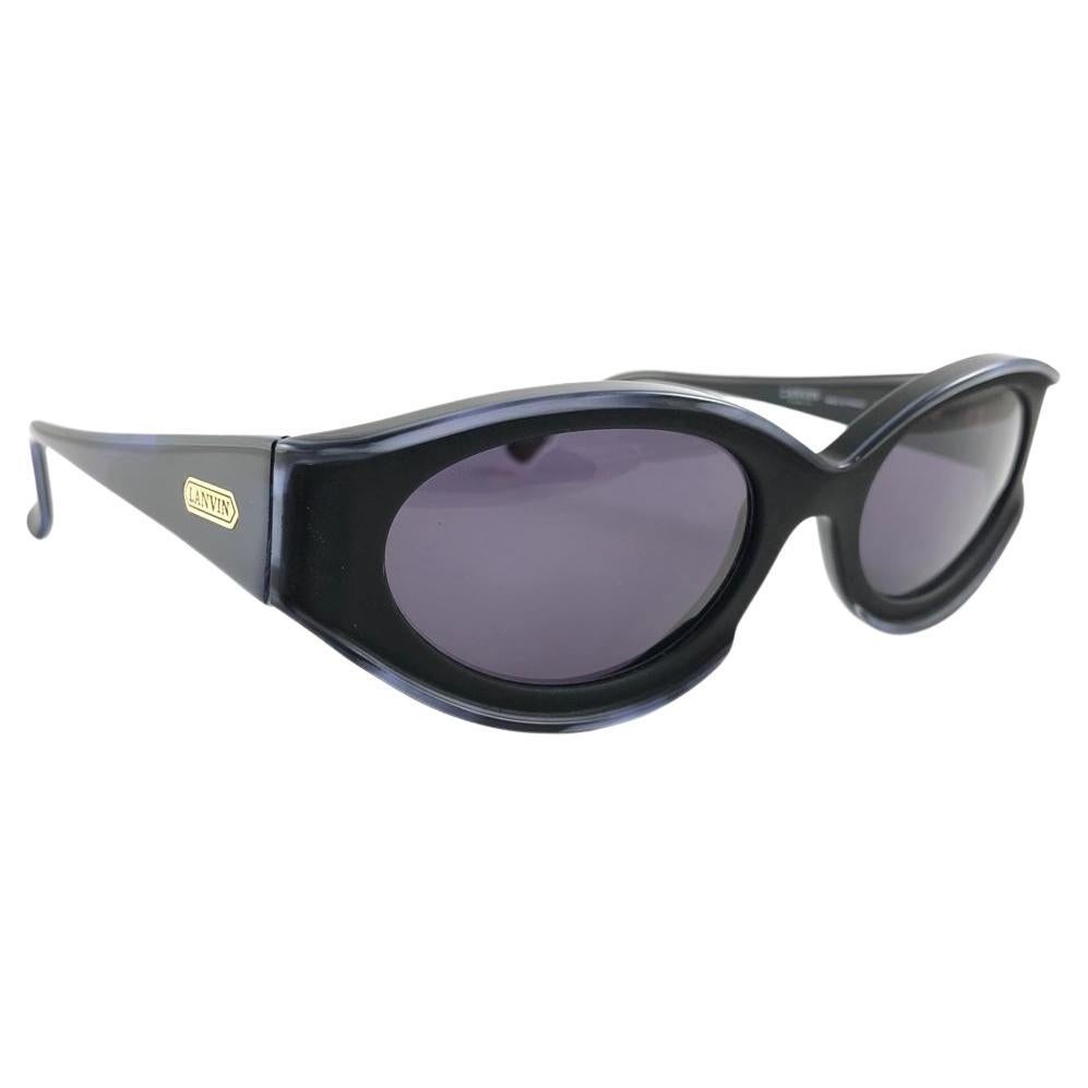 Nuovi rari occhiali da sole vintage Lanvin Camelia viola marmorizzato 1980